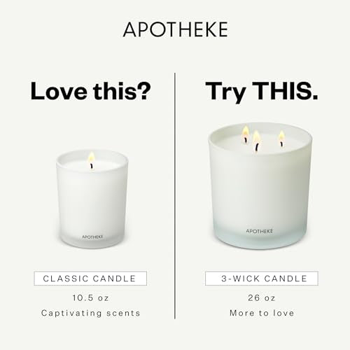 APOTHEKE Charcoal Scented Candle 10.5oz - Home Fragrance with Cedarwood & Sandalwood