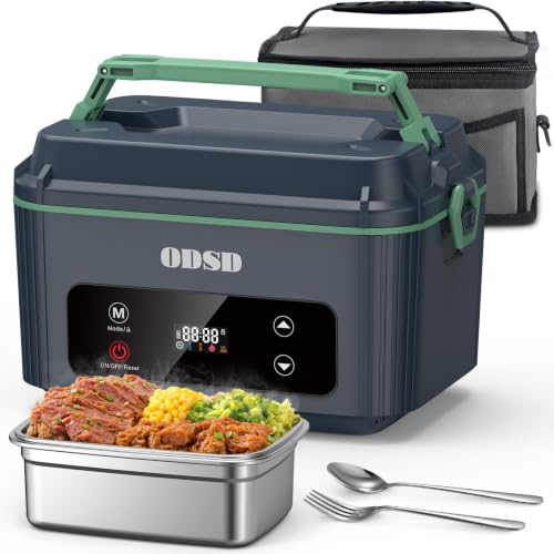 ODSD Cordless Electric Lunch Box for Adults - 1.2L Heated Food Container with Blue/Green Variants