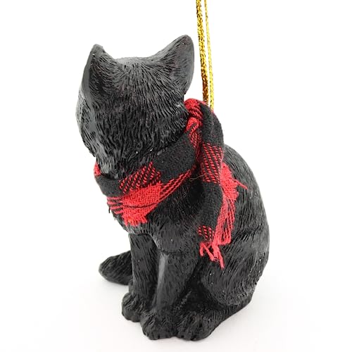 Needzo Black Cat Christmas Ornament 3 Inches (Bombay Kitty with Scarf) — Variation: Black Cat