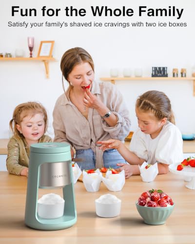 Electric Ice Shaver Machine - Blue 130W Snow Cone & Slush Maker with 2 Cups