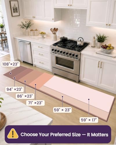 Kitchen Anti Fatigue Floor Mat 23x94 Black Cushioned Standing Rug - Waterproof & Easy to Clean