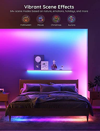 Govee 32.8ft RGBIC LED Strip Lights - Voice Control, Music Sync, App Control