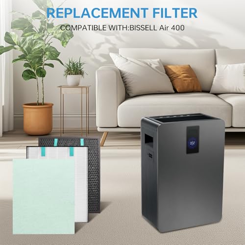 Air400 Filter Replacement Set for Bissell Air 400, 2 Sets Included