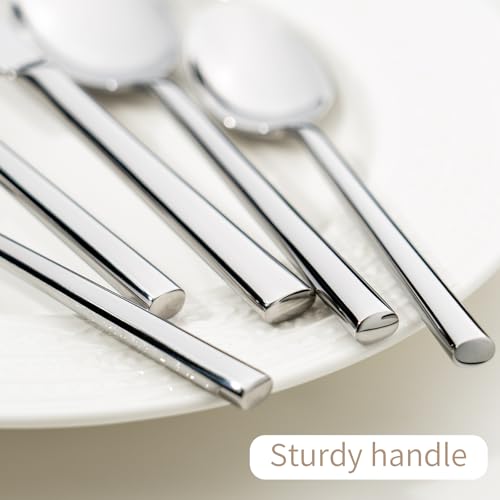 Silver Flatware Set for 12 - 60 Pieces Forged Stainless Steel Cutlery - Mirror Finish