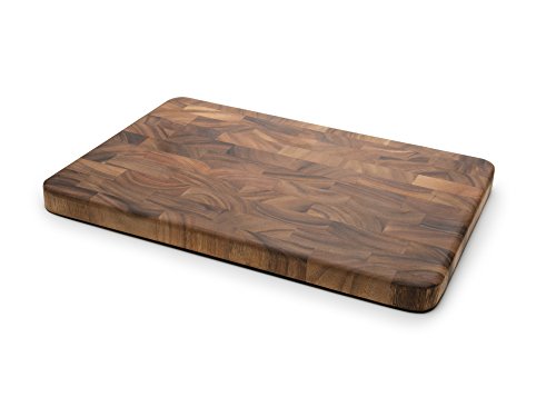 Large End Grain Acacia Wood Cutting & Serving Board - 20 x 14 Inches - Brown - Variation of THIS listing