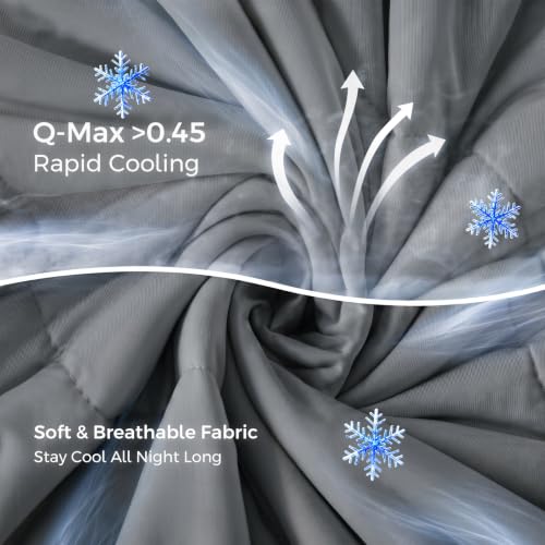 Cooling Comforter King - Dark Gray, Double-Sided Q-MAX 0.45+ Bed Quilt