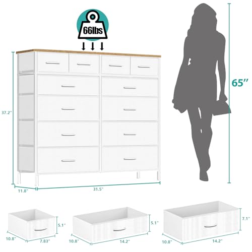 VASICAR 12-Drawer Dresser - Compact Bedroom Storage Chest - White, Variation of THIS listing