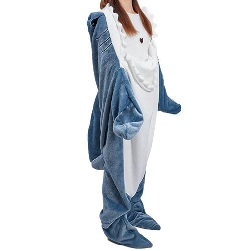 inkArts Shark Blanket Hoodie Onesie for Adults & Kids - Wearable Shark Sleeping Bag, L (57-61 Inch Height)