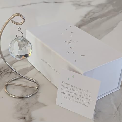 Memorialight Tabletop Sympathy Gift with Stand - Memorial Light & Rainbow Prism for Loss of Loved Ones