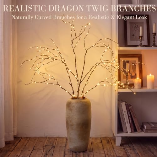 Maysing 2 Pack 47in Lighted Willow Branches with 150 LEDs - Brown Decor