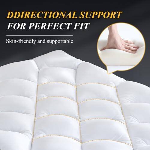 White Twin Mattress Topper 3 Inch Ultra Thick Supportive Memory Foam Bedding