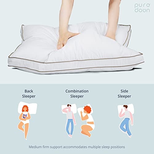 Gusseted Style 1 Goose Feather & Down Pillow Set - Standard/Queen, Pack of 2