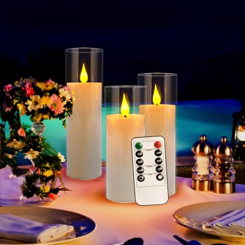 CAKETYCG White 24-Pack Acrylic LED Flameless Candles with Remote - Flickering, Safe Indoor & Outdoor Decor