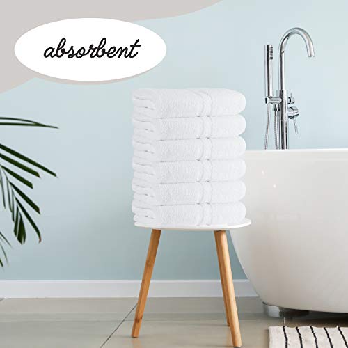 GREEN LIFESTYLE White Bath Towels 8-Pack - 24x50 Large, Soft & Absorbent