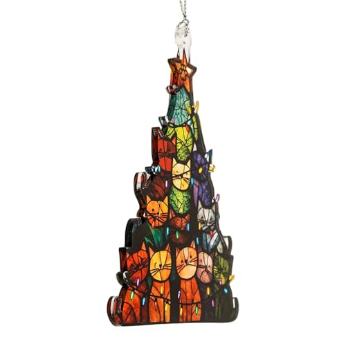 Alcarin Cattree02 Cat Lover Christmas Ornament - Holiday Keepsake & Gift