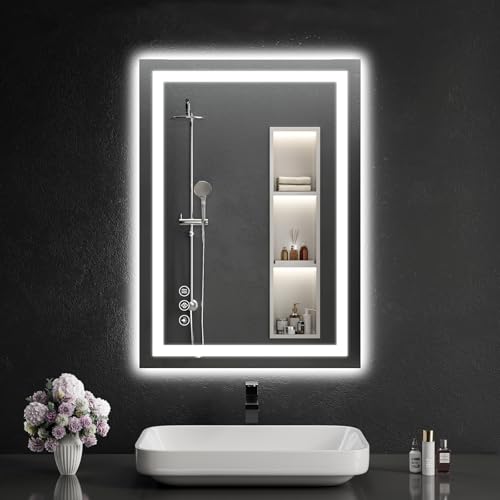 30'' x 24'' LED Bathroom Mirror with Lights, Anti-Fog, Dimmable, Wall Mount