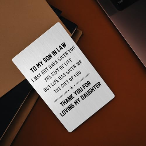Personalized Son-in-Law Wallet Card Gift from Mother-in-Law - Christmas, Wedding, Father's Day