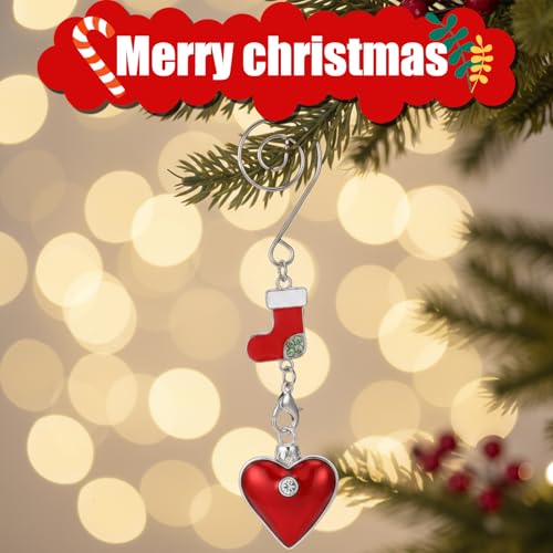 12 Pcs Christmas Tree Ornament Hooks with Lobster Claw & Boot Design