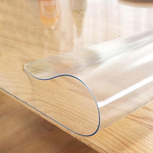 LovePads Frosted Desk Mat 34 x 72 Inch, 1.5mm Thick Frosted Table Protector, Waterproof Plastic Table Cover Protector, PVC Desk Protector Mat, Vinyl Desk Cover for Desktop, Coffee & Dining Table