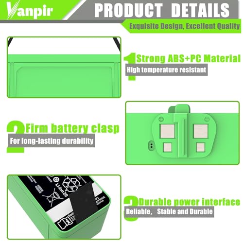 VANPIR Replacement Lithium-ion Battery for Roomba 500-900 Series 5200mAh 14.4V