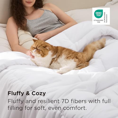 Oversized King Comforter Duvet Insert - White Quilted Bedding