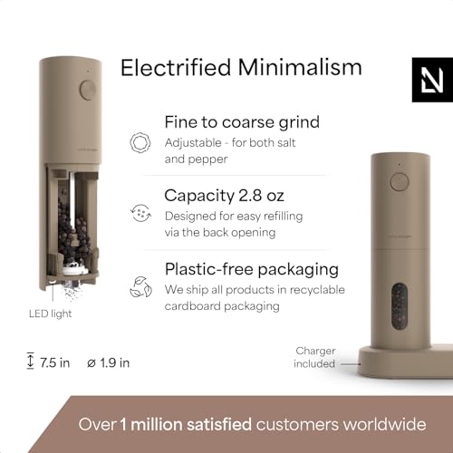 LARS NYSØM Electric Salt & Pepper Grinder Set - Taupe Brown, 2-Piece