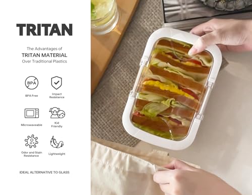 Deli Meat 3-Pack Food Storage Containers with Airtight Lids - Clear Tritan