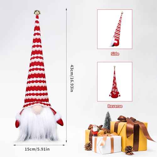 2PCS Christmas Gnomes Plush Decorations Handmade Christmas Elf Santa Gnomes Ornaments Xmas Decorations Gifts for Home Holiday Party Xmas Tiered Tray Decor