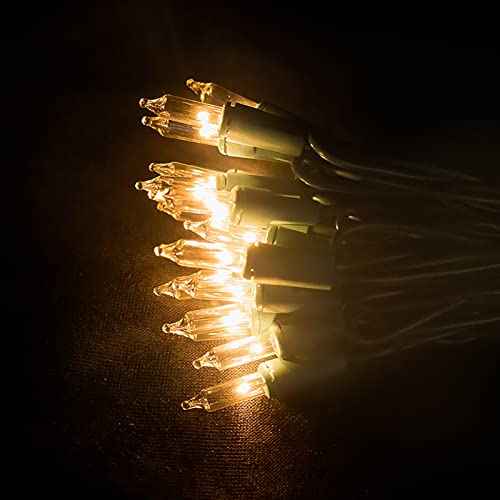MULTI-SPARKING Clear Christmas Lights 35 Count - Incandescent Warm White Mini String Lights for Indoor/Outdoor Holiday Christmas Decorations, 8.5 Feet Green Wire, Connectable