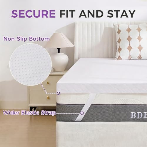 Twin Size 3 Inch Gel Memory Foam Mattress Topper with Removable Cover - Cooling Support