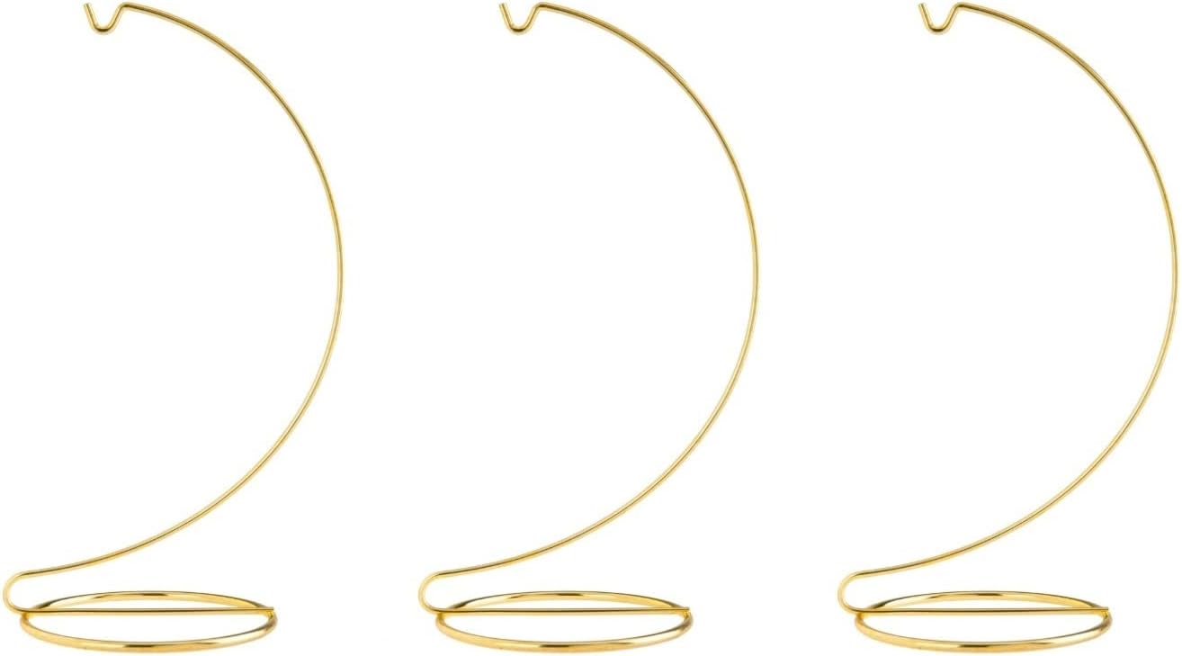10 Inch Chrome Ornament Display Stands - Elegant Wire Hangers for Ornaments & Terrariums | Set of 3