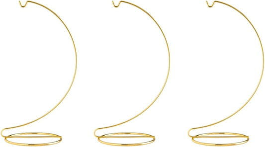 10 Inch Chrome Ornament Display Stands - Elegant Wire Hangers for Ornaments & Terrariums | Set of 3