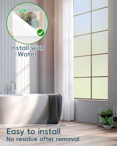 Dwersty White Frosted Glass Window Privacy Film 47.2" x 157.4" with Tools