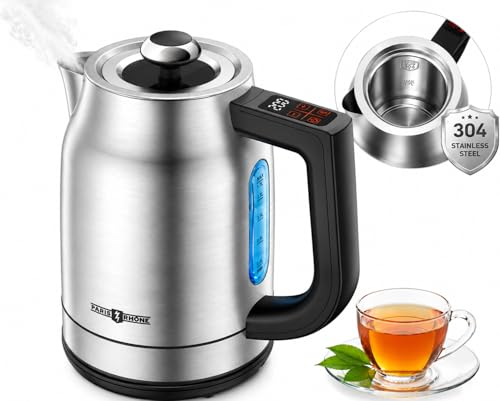 Electric Kettle with Temperature Control - 1.7L, 13 Preset Temps, LED Display, Keep Warm - Ink Variation