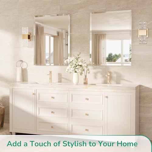 Frameless Bathroom Vanity Mirror 24x36 in Beveled Edge - TokeShimi, Horizontal & Vertical Mount