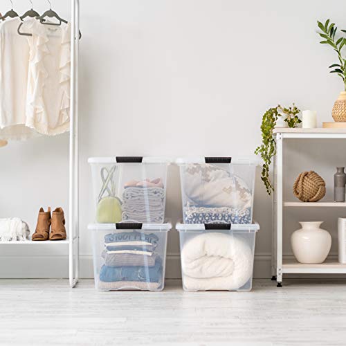 6-Pack Clear Plastic Storage Bins with Lids - Stackable, BPA-Free Organization Containers