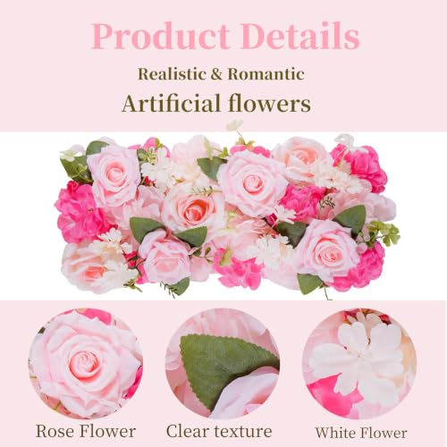 Pink Wedding Arch Decorations 10 Pack - 20.47 Inch Faux Silk Flowers
