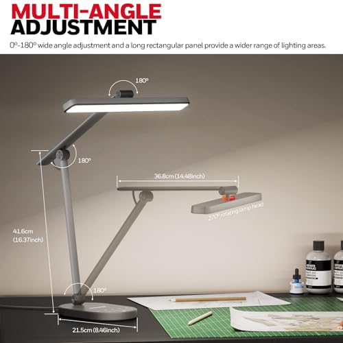 Honeywell HWT-H4 LED Desk Lamp - Gray, Dimmable, Eye-Caring, Auto Sensor