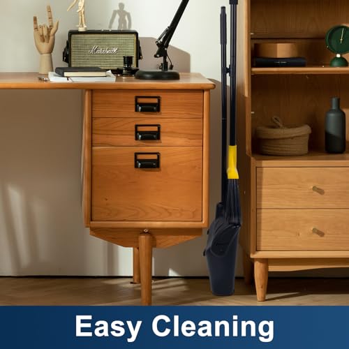 KeFanta Yellow Heavy Duty Broom and Dustpan Set for Commercial Indoor & Outdoor Use