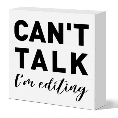 Photography Lovers Gifts for Men Women, Photographer Thank You Gift Christmas Birthday Gift for Photography Camera Lovers Photography Office Desk Decor Wooden Sign, Can't Talk