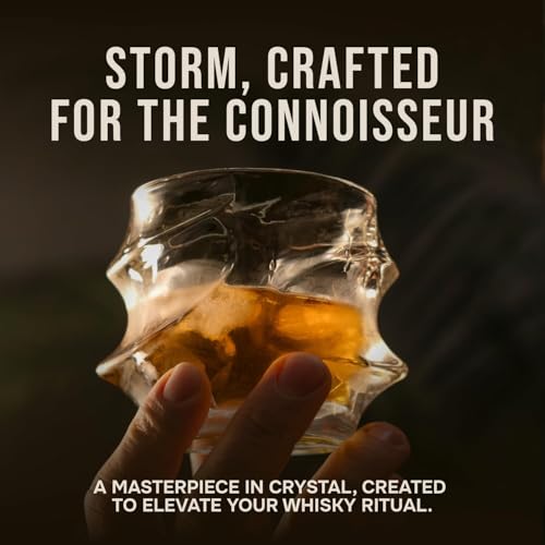 Storm Crystal Cocktail Whiskey Glasses Set of 2 - Elegant Gift for Men