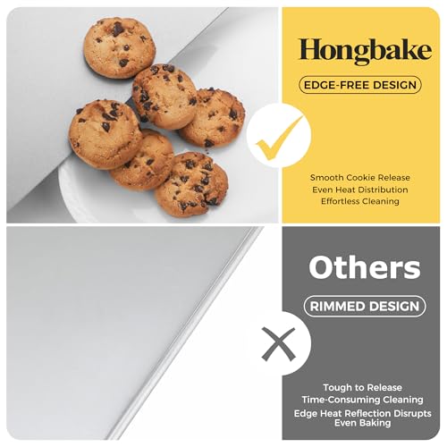Large Flat Cookie Sheet No Edges - Nonstick Insulated Baking Pan, 16x14 Inches, Grey - Variation of THIS listing