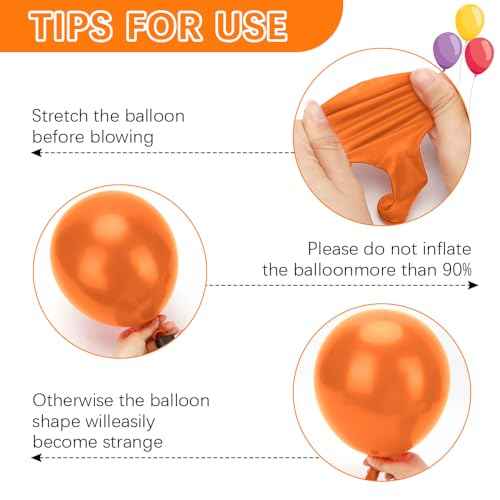 Black Orange Balloons Garland Arch Kit Orange Balloons Latex Matte Basketball Balloon Decorations for Birthday Graduation Halloween Christmas Gifts Bachelorette Party Wedding Anniversary 50 PCS 12