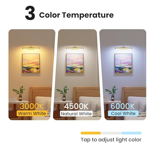 Craftersmark 16-Inch Brass Wireless Wall Light with Remote - Battery Operated Artwork Illumination - Variant: Brass / 16 Inch / 1 Battery