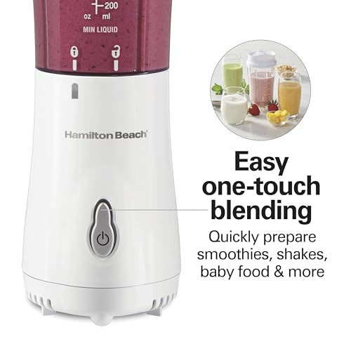 Hamilton Beach Portable Blender with 14 oz Travel Jar - White, 2 Jars