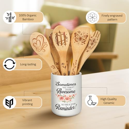 Religious Christmas Gift Set for Women - Christian Kitchen Utensils & Bamboo Cutting Board