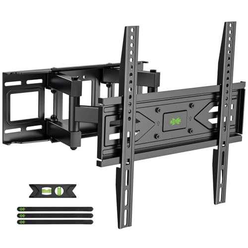 Full Motion TV Wall Mount for 32-70 Inch TVs up to 99 lbs - Swivel & Tilt, Dual Arms, VESA 400x400mm, Fits 12/16 Inch Wood Studs - Variation of 32-70 inch, 99 lb