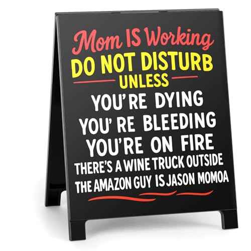 Mom Is Working Do Not Disturb Funny Desk Decor Acrylic Office Tabletop Sign Christmas Gift for Coworkers Friends Home Workspace Cubicle Desk Decoration for Work Humor Daily Smile Motivation