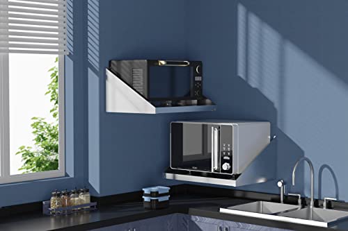 Stainless Steel Microwave Shelf Wall Mount 18x24 Inch Kitchen Organizer - Durable & Heavy Duty