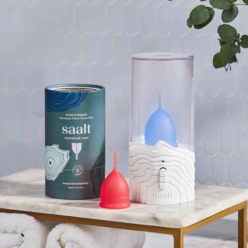 Saalt Menstrual Cup & Disc Steamer - Blue Dusk, One-Button Sanitizer for All Sizes